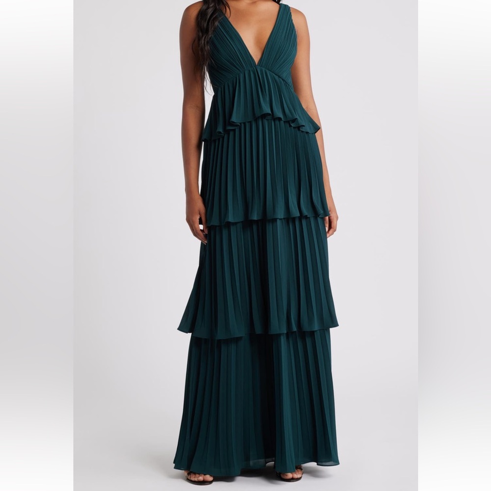 Lulus Tiered Gown Pleated